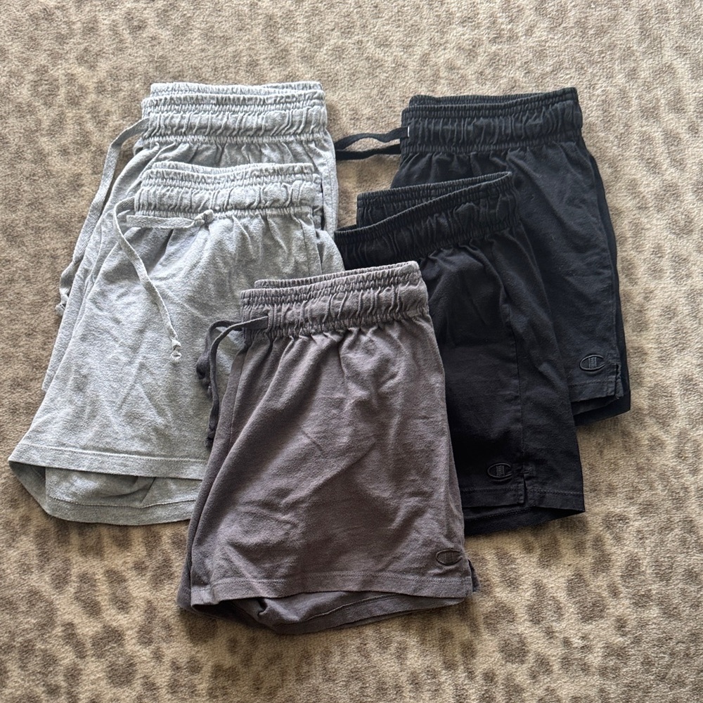 Champion Black, Gray, and Dark Gray Shorts Trio
